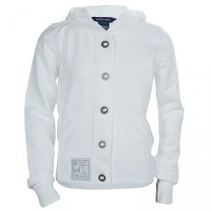 Ralph Lauren White Kangaroo Pocket Buttondown Hoodie 8/10 Yrs