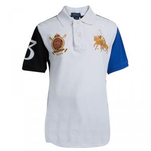 Polo By Ralph Lauren White Colorblock Polo T-Shirt 8 Yrs