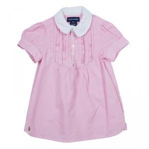 Ralph Lauren Pink Pintuck Detail Puffed Sleeve Dress 3 Yrs