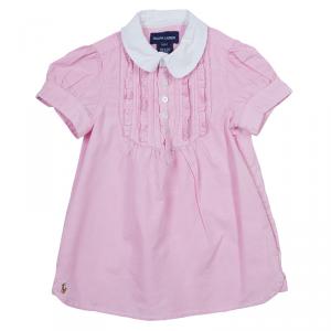 Ralph Lauren Pink Pintuck Detail Puffed Sleeve Dress 2 Yrs