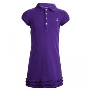 Ralph Lauren Purple Ruffle Bottom Polo T-Shirt Dress 5 Yrs
