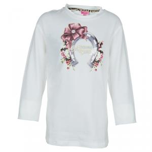 Roberto Cavalli Angels White Horseshoe Graphic Long Sleeve T-shirt 10 Yrs