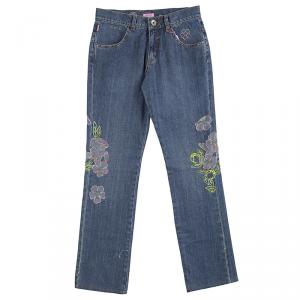 Roberto Cavalli Angels Embroidered Floral Applique Jeans 12Y