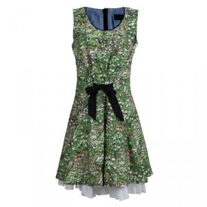 Roma e Toska Green Printed Sleeveless Dress 12 Yrs 