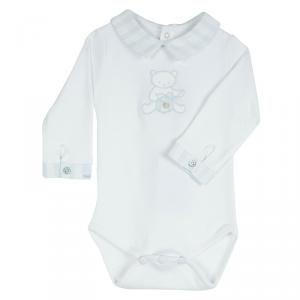 Tartine Et Chocolat White Cotton Jersey Teddy Bear Embroidered Romper 3 Months