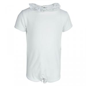 Tartine Et Chocolat White Cotton Jersey Ruffle Detail Romper 18 Months