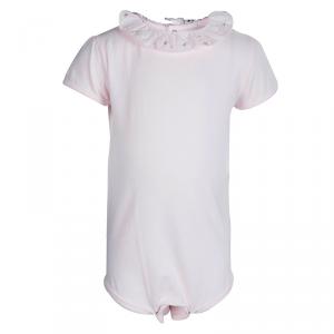 Tartine Et Chocolat Pale Pink Cotton Embroidered Ruffle Detail Romper 18 Months
