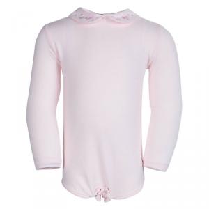 Tartine Et Chocolat Pale Pink Cotton Embroidered Collar Detail Romper 1 Yr