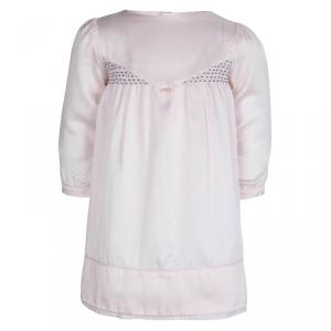 Tartine Et Chocolat Pale Pink Satin Long Sleeve Dress 1 Yr