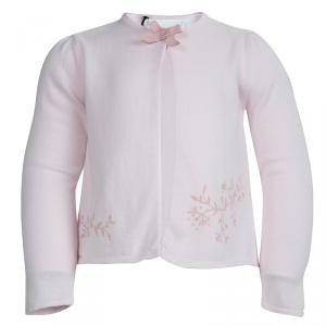Tartine Et Chocolat Blush Pink Printed Bow Detail Cardigan 2 Yrs