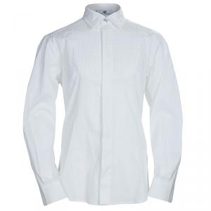 Young Versace White Pintucked Yoke Detail Button Front Shirt 8 Yrs