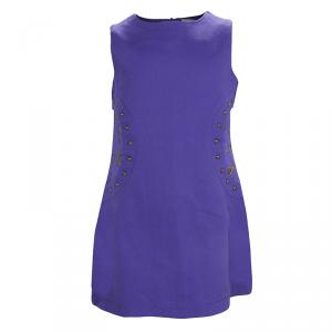 Young Versace Purple Cotton Studded Sleeveless Dress 2 Yrs