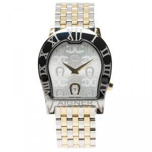 Aigner Silver Gold-Plated Stainless Steel Ravenna Nuovo Men's Wristwatch 38MM