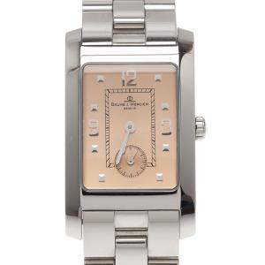 Baume & Mercier Champagne Stainless Steel Hampton Men's Wristwatch 24MM