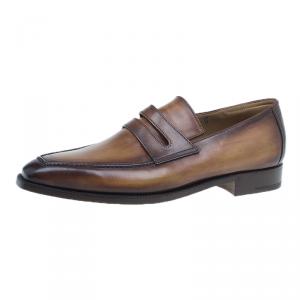 Berluti Brown Leather Andy Penny Loafers Size 41