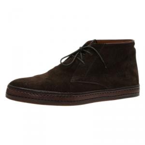 Berluti Brown Suede Lace Up Boots Size 42.5