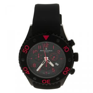 Bernhard H Mayer Black & Red Hugo Chronograph Men's Wristwatch 48M