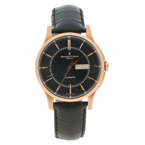 Bernhard H Mayer Black Stainless Steel Rose Gold PVD Plated Chronos-Rose Gold Limited Edition Men's Wristwatch 42MM