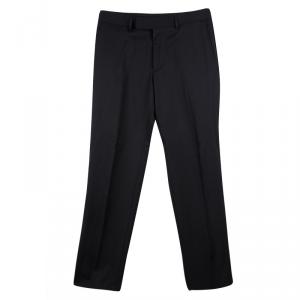 Pre Owned Boss By Hugo Boss Black Wool Tailored Trousers S
