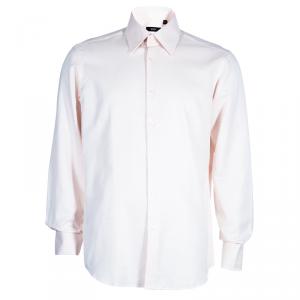 Pre Owned Boss By Hugo Boss Men's Pink Fitted Shirt L