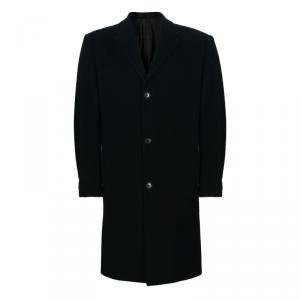 Boss By Hugo Boss Men's Black Daniels Cashmere Wool Long Coat L