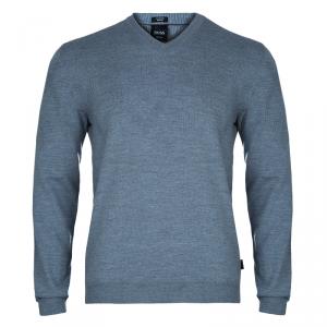Boss By Hugo Boss Men's Grey Merino Wool Sweater M