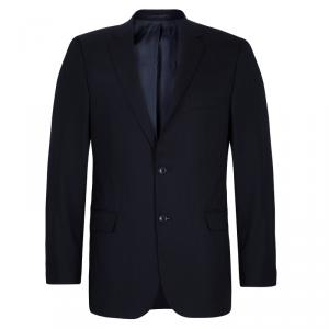 Pre Owned Boss by Hugo Boss Men's Black Striped Blazer M