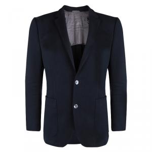 Pre Owned Boss By Hugo Boss Navy Blue Textured Hanson Blazer L