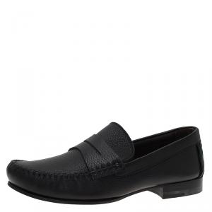 Bottega Veneta Black Leather Austin Penny Loafers Size 41