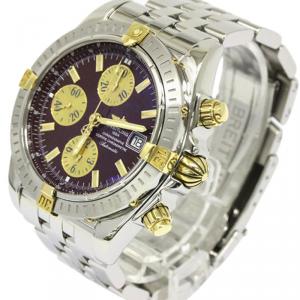 Breitling Purple 18K Yellow Gold and Stainless Steel Chronomat Evolution Men's Wristwatch 44MM