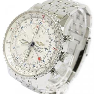 Breitling Silver Stainless Steel Navitimer World Men's Wristwatch 46MM