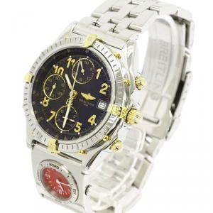 Breitling Black 18K Yellow Gold and Stainless Steel Chronomat Men's Wristwatch 40MM