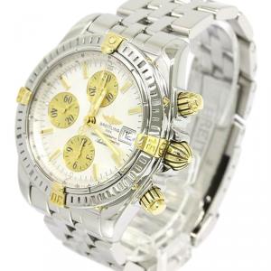 Breitling Silver 18K Yellow Gold and Stainless Steel Chronomat Evolution Men's Wristwatch 44MM