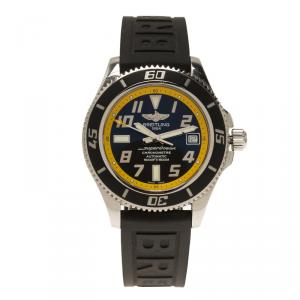 Breitling Black Stainless Steel Super Ocean Men's Wristwatch 42MM