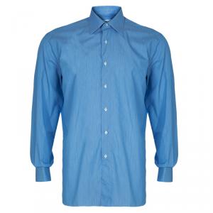 قميص بريوني قطن أزرق فاتح للرجال M