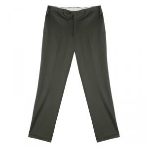 Brioni Olive Green Roman Style Wool Trousers 4XL