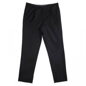 Brioni Black Roman Style Wool Trousers 4XL