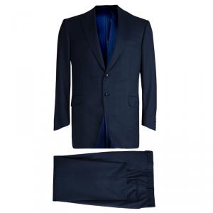 Brioni Blue Pinchecked Wool Suit L 