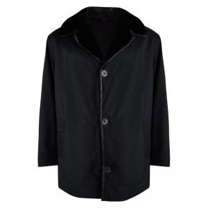 Brioni Black Fur Trim Jacket XXXL