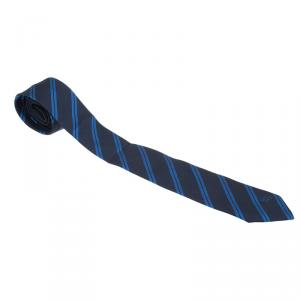 مملوكة مسبقًا Burberry Blue Striped Silk Tie