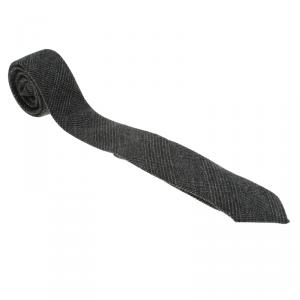 Pre Owned Burberry Grey Cashmere and Wool Blend Tie