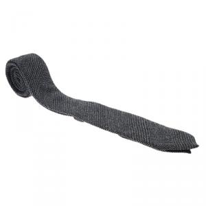 Pre Owned Burberry Grey Cashmere, Wool & Silk Blend Slim Cut Tie