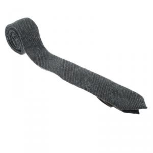 Burberry Grey Cashmere and Wool Blend Tie
