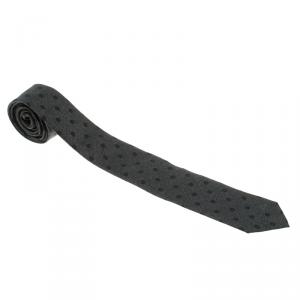 Burberry Light Grey Melange Polka Dotted Silk Raynham Tie