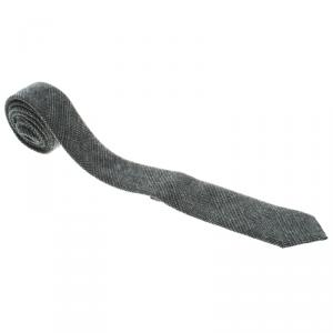 Pre Owned Burberry London Grey Cashmere and Wool Blend Tie