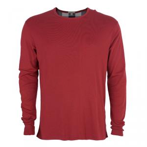 مملوكة مسبقًا تيشيرت بربري نوفاتشيك بأكمام طويلة ورقعة على الكوع للرجال L