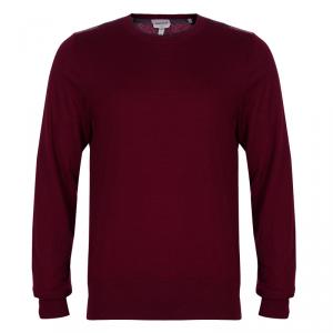 Pre Owned Burberry Crimson Cashmere Crewneck Sweater L