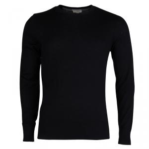 Burberry Black Novacheck Shoulder Detail Cashmere Sweater M