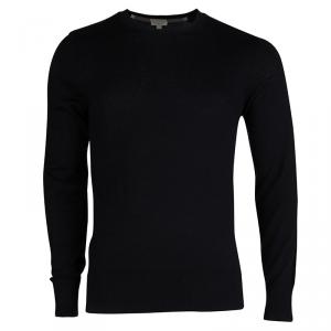 Burberry Black Novacheck Shoulder Detail Cashmere Sweater XXL