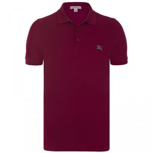 Pre Owned Burberry Brit Dark Red Short Sleeve Polo Shirt M